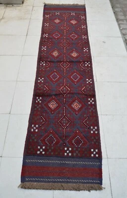 2'1 x 8'7 ft Handmade afghan tribal mushvani wool runner rug, hallway runner rug - Image 1 of 4