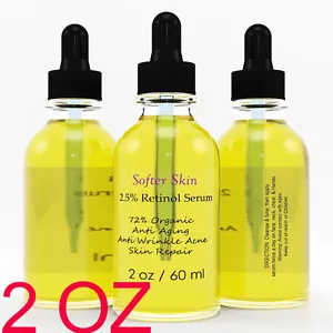 PURE 2 OZ RETINOL VITAMIN A 2.5% Anti Aging Wrinkle Acne Facial Face Serum Cream - Picture 1 of 4