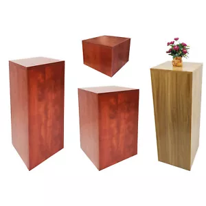 Wood Cube Pedestal Table Display Glorifier Riser Flower Sculputure LampStand - Picture 1 of 26