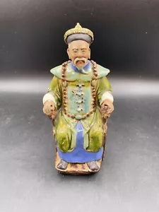 Vintage chinesische Mudman Schlammmann Figur Lin Zexu Qing Dynastie kaiserlicher Kommissar - Bild 1 von 17