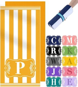 Oversized Microfiber Monogrammed Personalized Custom Customized Beach Towels - Picture 1 of 7