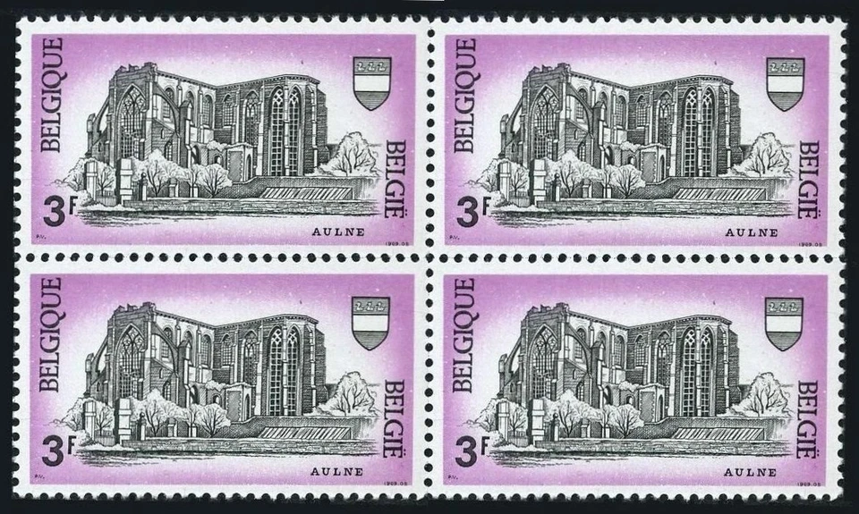 Belgium 714 block/4,MNH.Michel 1540. Ruins of Aulne Abbey,Gozee,1969. - Image 1 of 1