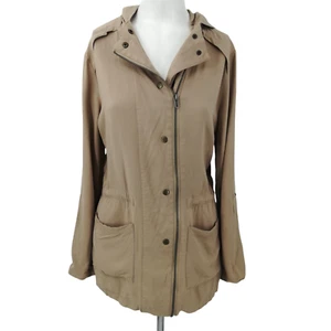 Love Tree Anorak Military Jacket Size S Shirt Shacket Tan Pockets Moto Pockets - Picture 1 of 12