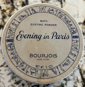 BOURJOIS EVENING IN PARIS BATH DUSTING POWDER BOX W/PUFF SEALED NEW YORK FRANCE - Picture 1 of 5