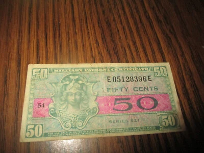 USA FIFTY CENTS MILITARY PAYMENT CERTIFICATE SERIES 521  1954-1958 - Image 1 of 2