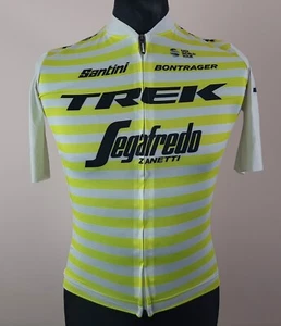 SMS Santini TREK-SEGAFREDO Yellow Cycling Jersey Men's Size M Striped Full Zip - Picture 1 of 14