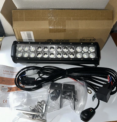 RIGIDON 12" 72W Barra de Luz Doble Fila Punto de Inundación Combo Arnés LED Interruptor de Encendido y Apagado Foto 1 de 4