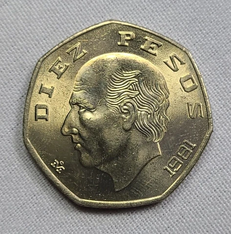 1981 Mexico Diez (10) Pesos Copper-Nickel KM#477 30.5mm ask4bud coin Cover