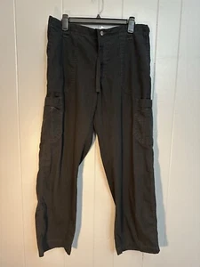 Carhartt Women's Black Cargo Chino Pants Large Cotton Blend Drawstring C54108 - Picture 1 of 9
