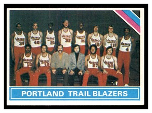 1975  Topps Basketball Portland Trail Blazers TC #218