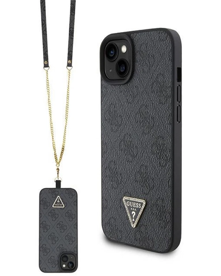 Guess Custodia Rigida Crossbody 4G Metallo Logo per IPHONE 15 6.1 " Nero - Immagine 1 di 1