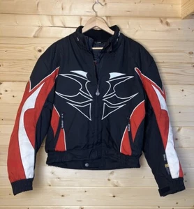 Hein Gericke Pro Sports Jacket Motorcycle Black Red Tribal Sheltex Size Large L - Picture 1 of 20