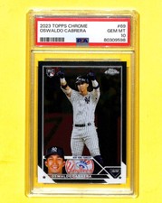 2023 Topps Chrome #69 Oswaldo Cabrera Rookie RC Card PSA 10 Yankees