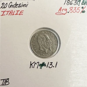 ITALIE - 20 CENTESIMI 1863M BN - Pièce de Monnaie en Argent // Qualité : TTB - Picture 1 of 2