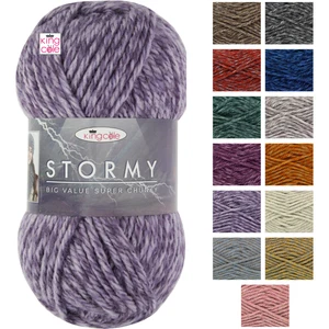 Hilo de lana acrílico tormentoso súper grueso King Cole de gran valor 100 g - todos los colores