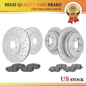 Rotores de disco delanteros y traseros y pastillas de freno de cerámica para Honda Odyssey 2002 2003 2004 - Imagen 1 de 10