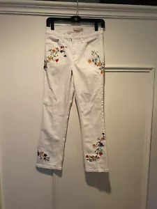 Tory Burch Carson Jeans bestickt Blumen Größe 24 - Bild 1 von 4