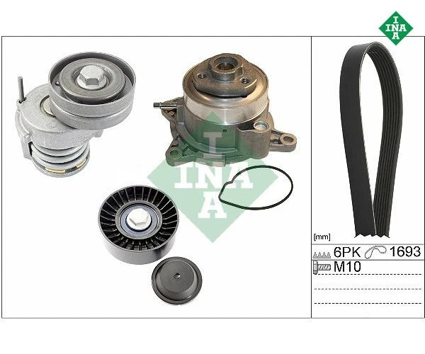 Wasserpumpe + Keilrippenriemensatz INA 529053430 für VW Polo - Bild 1 von 1