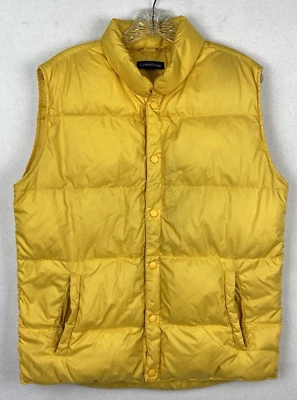 Lands End Yellow Vest Goose Down Womens LARGE (14-16) Full Zip Puffer Pockets - Image 1 of 4