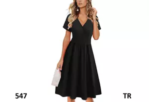 VOTEPRETTY Women Short Sleeve V Neck Wrap Dress Summer Casual Floral Sundress,XL - Picture 1 of 6