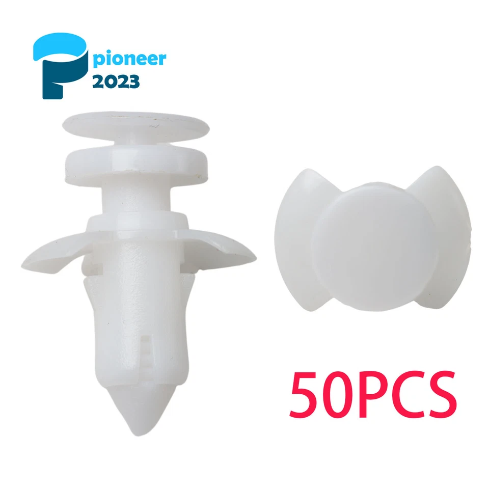 White Nylon Door Lower Trim Panel Clips 50pc for Lincoln Town Car 2006-2011 - Image 1 of 4