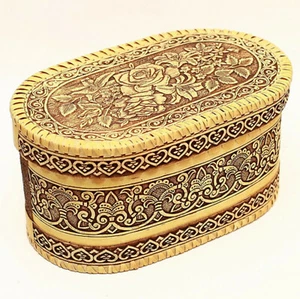 Corteza de abedul de madera caja de pan lata de pan cesta de pan producto ecológico natural hecho a mano - Imagen 1 de 9