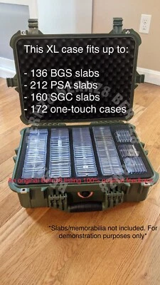 Extra Large (XL) Green IP65 Waterproof Storage Travel Case for Graded Card Slabs - Image 1 of 4