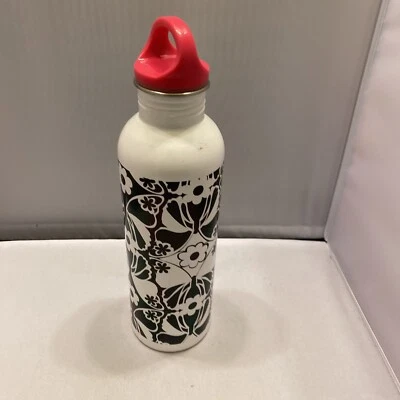 Old Navy Water Bottle Stainless Steel Black White Flower Print 25 oz - Image 1 of 4