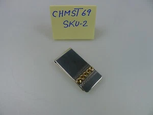 Fermasoldi con cavo in argento sterling e oro 14 carati, 5,5 x 2,5 cm. - Foto 1 di 4