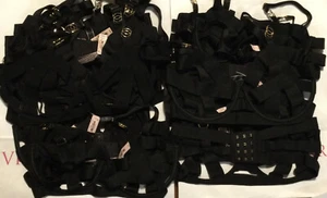 LOT OF 18 Victorias Secret Luxe Caged Strappy Balconet Bra Black 32-34 Wholesale - Picture 1 of 7