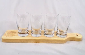 NFL CINCINNATI BENGALS CHARCUTERIE BOARD W/ FOUR 7 oz TASTING GLASSES INCLUDED - Picture 1 of 10