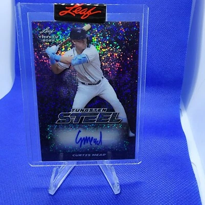 2022 Leaf Trinity Tungsten purple Steel Refractor Auto Curtis Mead #2/5 RC - Image 1 of 4