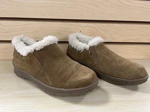 Minnetonka Eagan Booties Size 6 M Womens Brown Suede Faux Fur Lined - Picture 1 of 12