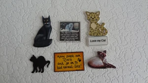 6x Cat themed magnets bundle some vintage - Picture 1 of 8