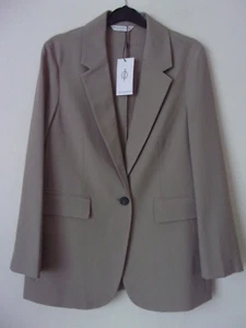 New Stradivarius Beige Light Brown Regular Fit Blazer Jacket Size XS RRP: £35.99 - Picture 1 of 8