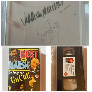 George Best & Rodney Marsh SIGNED VHS Tape “On Stage And Uncut” Autograph w/ COA - Picture 1 of 4