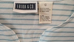 Erika & Co Top Damen Shirt Gr. L weiß blau gestreift - Bild 1 von 6
