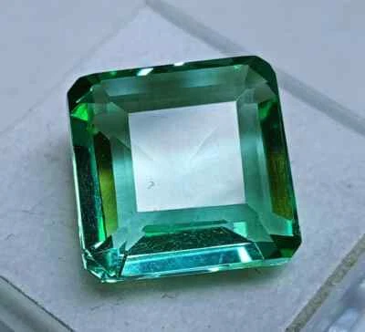 Wonderful Square Cut 12-13 Ct Brazilian Apple Green Topaz Gemstone EGL Certified - Image 1 of 4