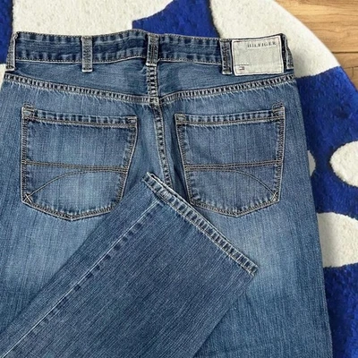 Jeans skatista Y2K baggy Tommy Hilfiger perna larga 38x30 - Imagem 1 de 4