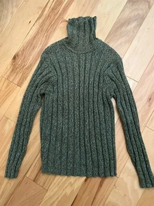 GAP women Sz M 100% Cotton WIDE Rib Turtleneck Variegated CHUNKY Sweater - Picture 1 of 10