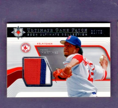 2004 UPPER DECK ULTIMATE COLLECTION 3 COLOR GAME PATCH PEDRO MARTINEZ SP #/75 - Image 1 of 2