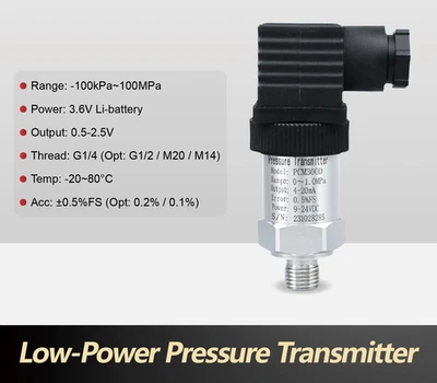 Wireless Pressure Transmitter -100kPa~100MPa 3 5V 3.6V Low Powe G1/4 IP65 PCM300 - Image 1 of 4