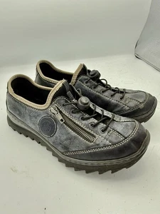 Rieker Nikita Sneaker Damen Leder Turnschuhe 40 US 9 bis 9,5 Ozeanblau 1600 - Bild 1 von 15