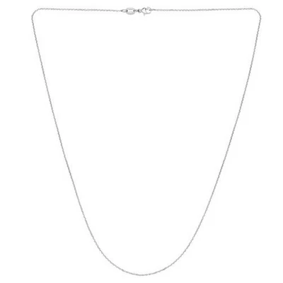 Platinum 0.97mm Oval Cable Chain with Lobster Clasp 16", 18", 20" Necklace - Image 1 of 4