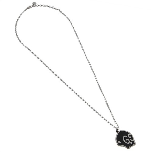 Collana Gucci Ghost in argento sterling con teschio smaltato nero