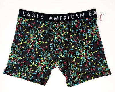 Cuecas boxer masculinas American Eagle luzes de Natal férias, grandes - FRETE GRÁTIS - Imagem 1 de 4