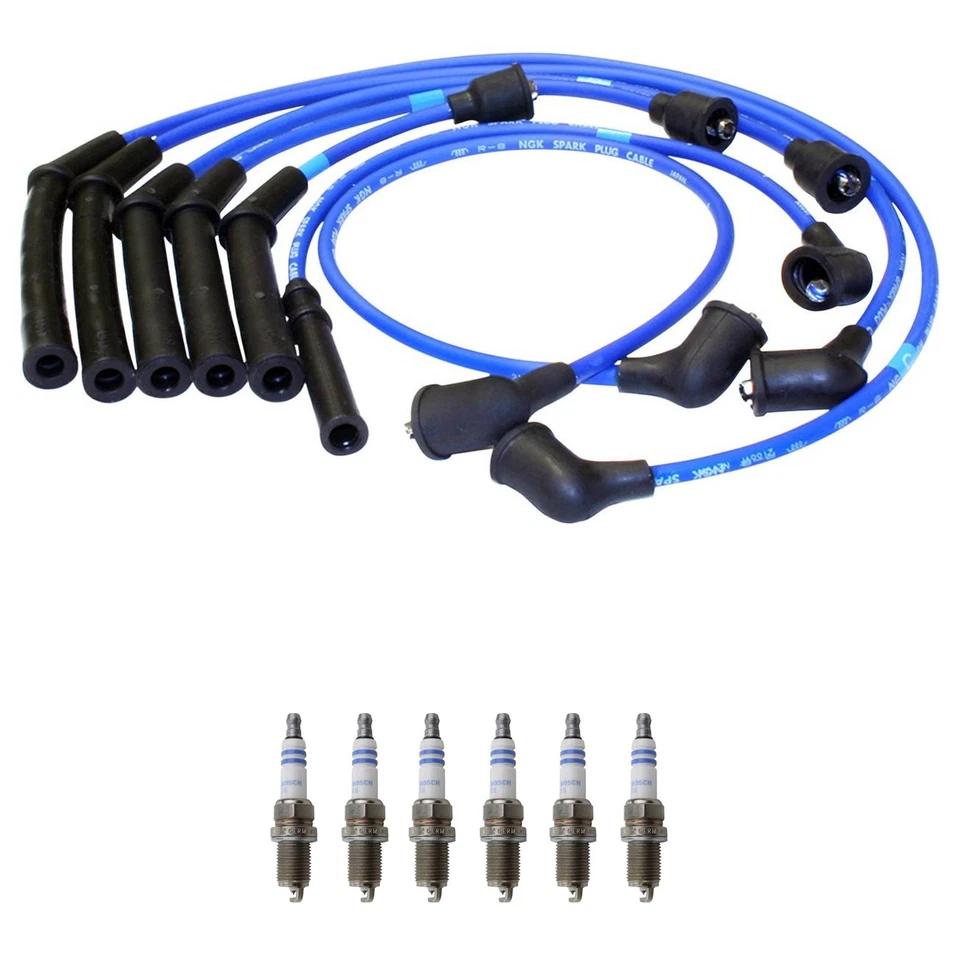 Juego de cables NGK y kit de 6 bujías dobles platino Bosch para Nissan 300ZX 3.0 V6 Foto 1 de 1