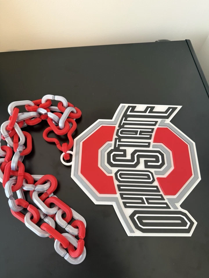 Ohio State Buckeye Over Size Chain and Pendant - Image 1 of 3