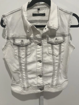 J BRAND WOMENS LIGHT WASH DENIM VEST S - Image 1 of 2