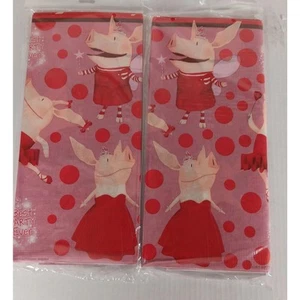 Olivia Paper Table Cover 54"x 96" Birthday Party Pig Red and Pink 2011 Lot of 2  - Picture 1 of 6